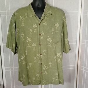 Tommy Bahama Man's Silk Olive Green Aloha Shìrt